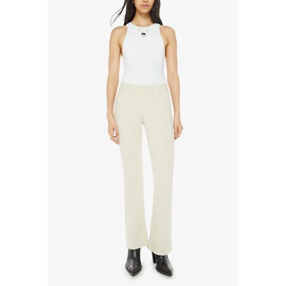 NEW MOTHER the weekender sneak flare jean in frozen cream - Picture 1 of 4